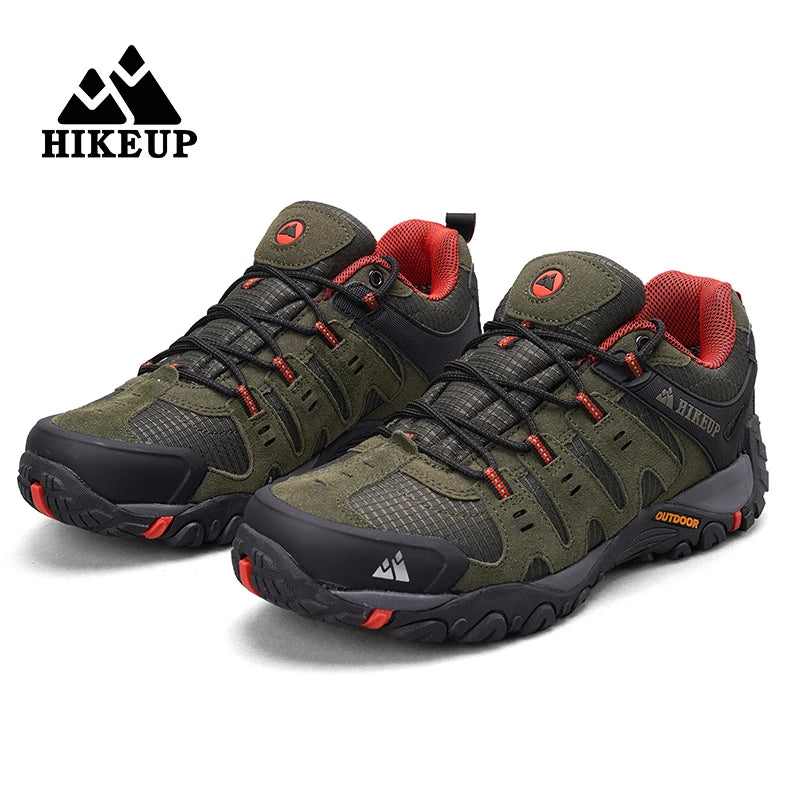 HIKEUP Men's Suede Leather Hiking Shoes – Outdoor Trekking